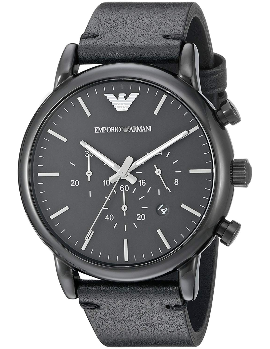 Montre Homme Emporio Armani AR1918 Acier et Cuir Noir