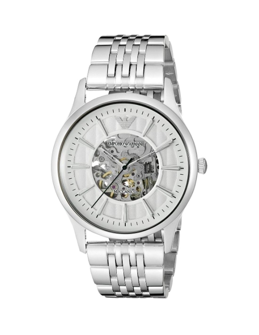 Montre Emporio Armani AR1945 Meccanico Cadran Squelette Argent