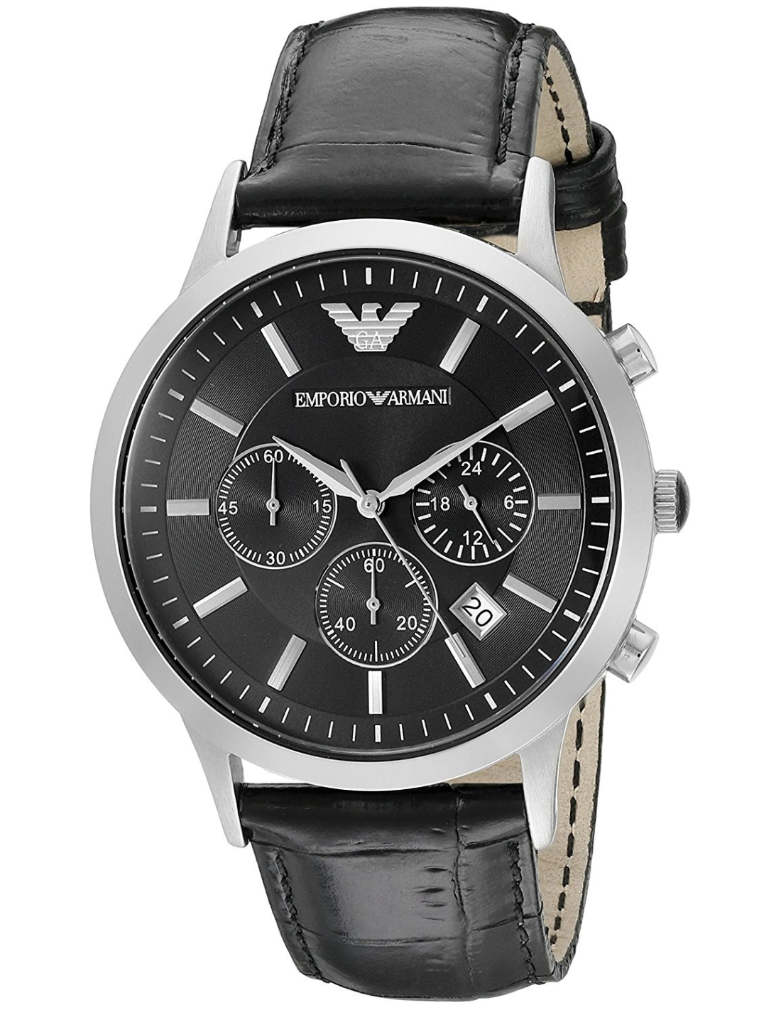 Montre Homme Emporio Armani AR2447 Bracelet cuir noir