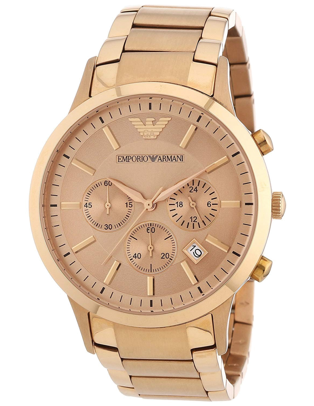 Montre Emporio Armani AR2452 chronographe en acier or rose