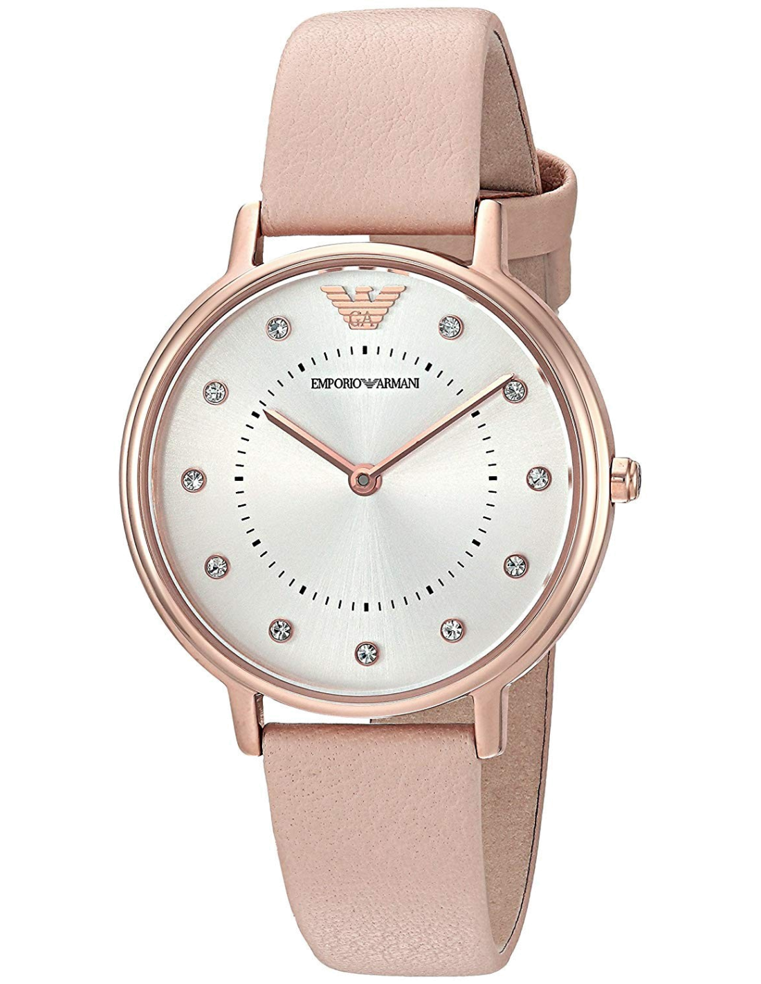 Montre Emporio Armani AR2510 Boîtier Or Rose et Cuir Nude