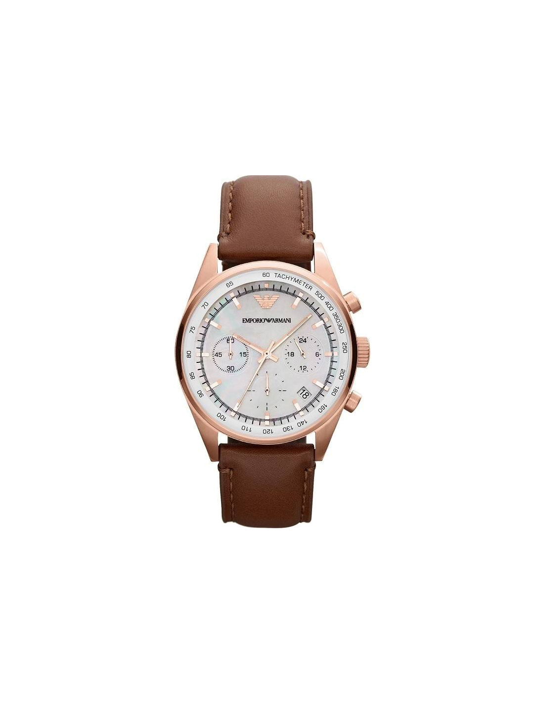 Montre Femme Emporio Armani Sportivo AR5996 Bracelet en cuir marron