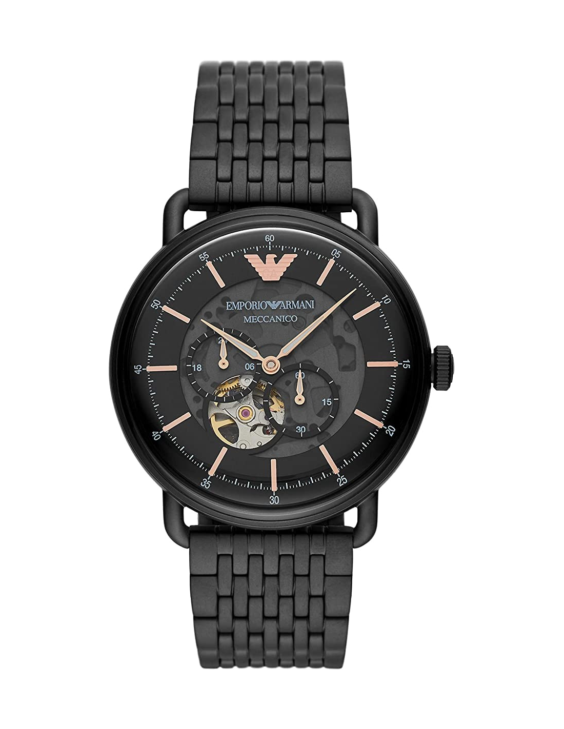 Montre Emporio Armani AR60025 Automatique Squelette Acier Noir