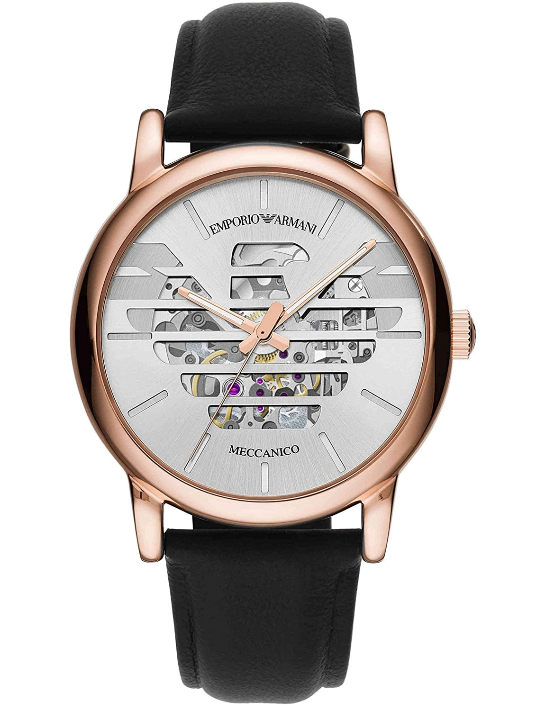 Montre Emporio Armani AR60031 Cadran Squelette et Bracelet Cuir