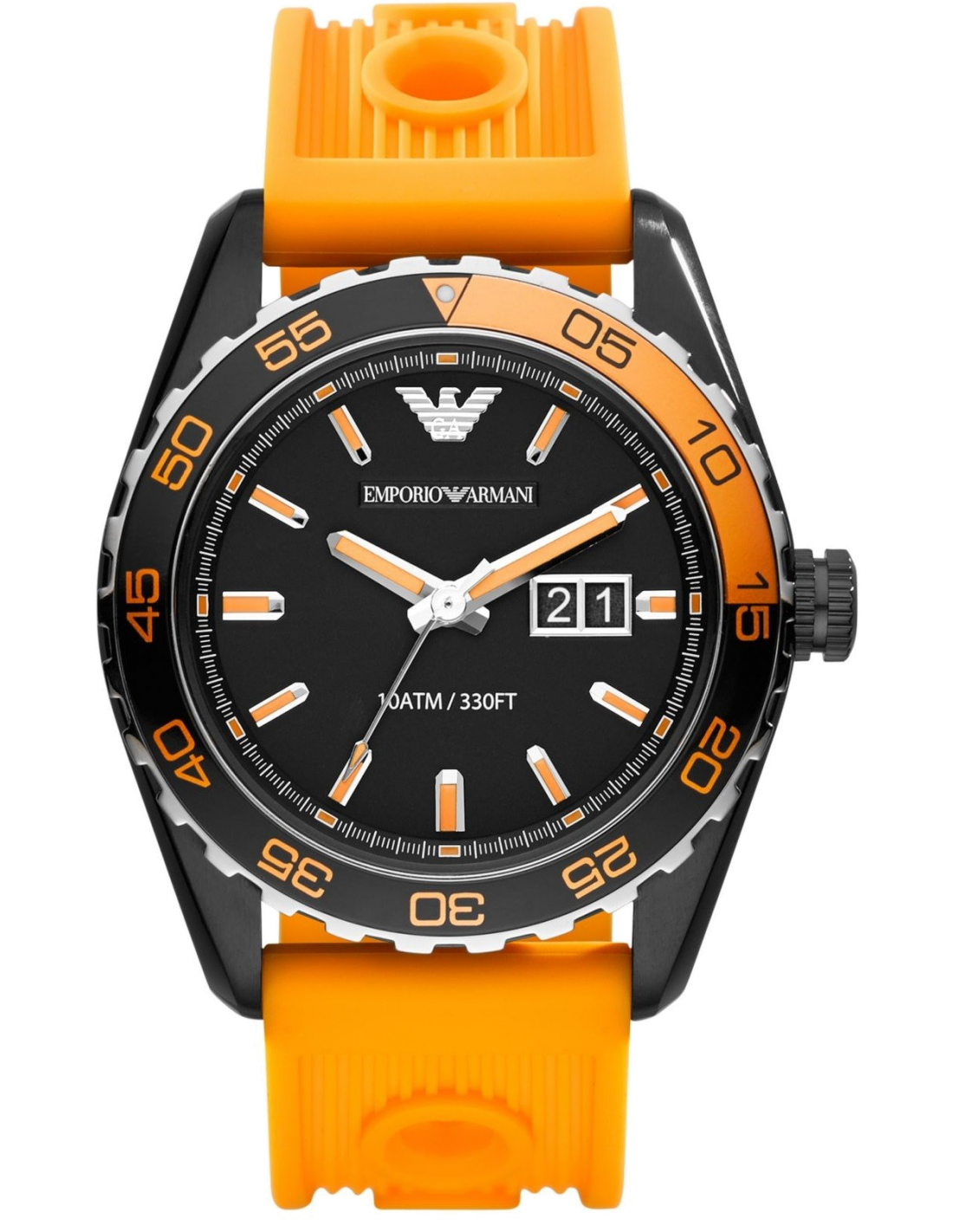Montre Homme Emporio Armani Sportivo AR6046 Bracelet orange en silicone