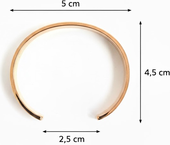 Bracelet manchette Emporio Armani en acier plaqué or rose - Réf. 112249 - Taille S pour femme vue 4