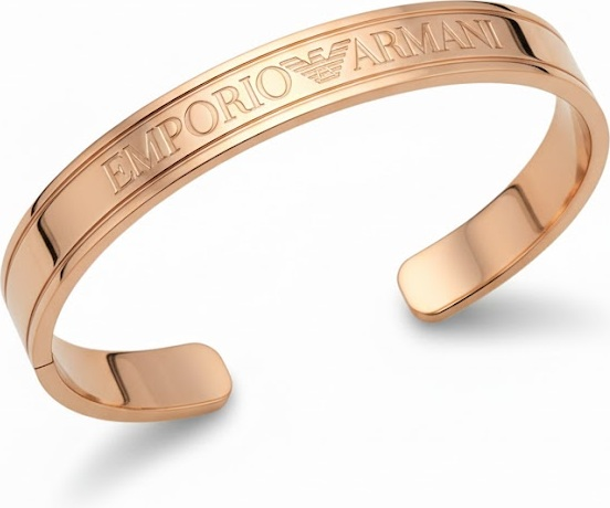 Bracelet manchette Emporio Armani 112250 en acier plaqué or rose - Taille M pour femme vue 2