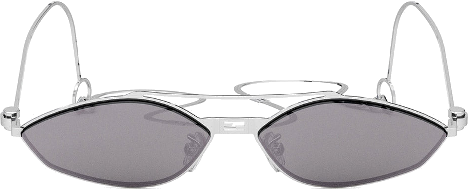 Lunettes de Soleil Fendi Baguette FE40114U-Y 16C - Monture Cat-eye Palladium pour Femme avec Chaîne vue 2