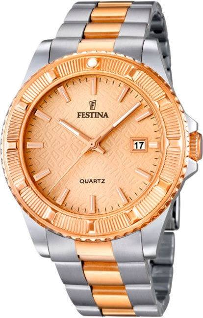 Montre Femme Festina Boyfriend F16685/2 Bicolore or rose et argent