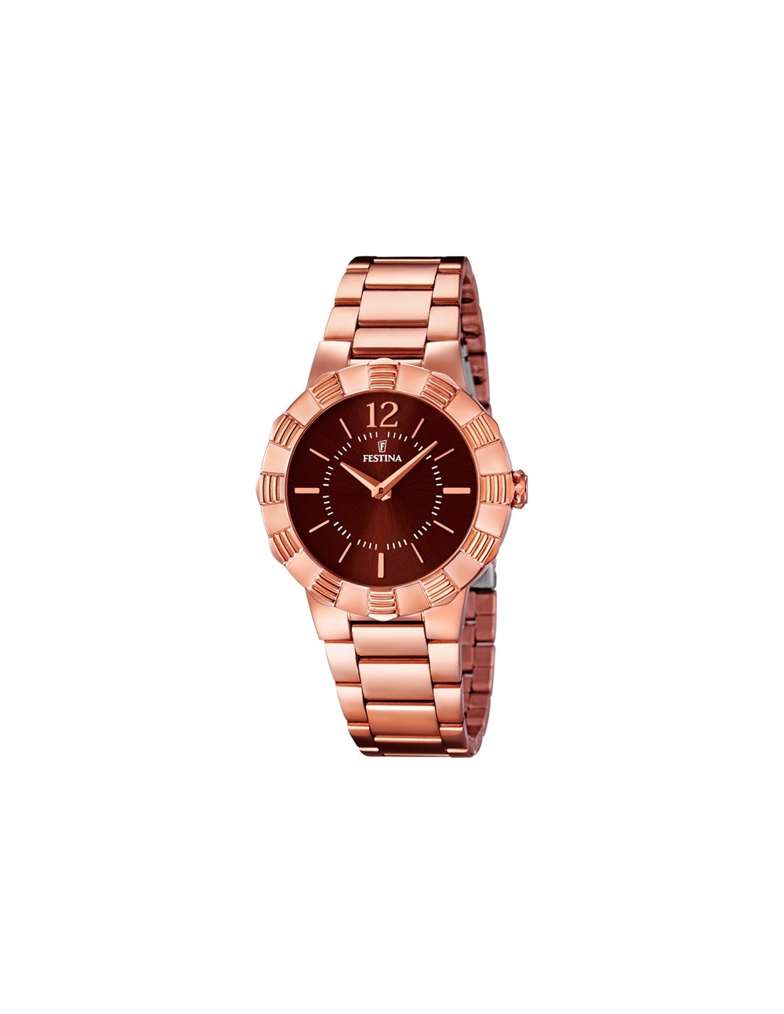 Montre Festina F16733/2 en Acier Rose Gold et Cadran Marron