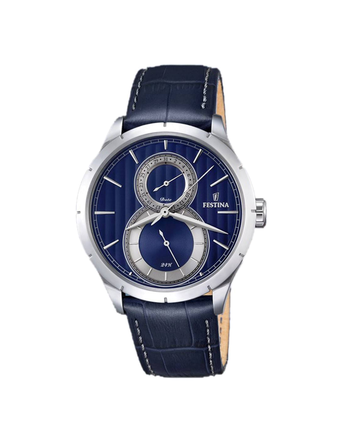 Montre Festina F16892/3 Cadran Bleu et Bracelet Cuir