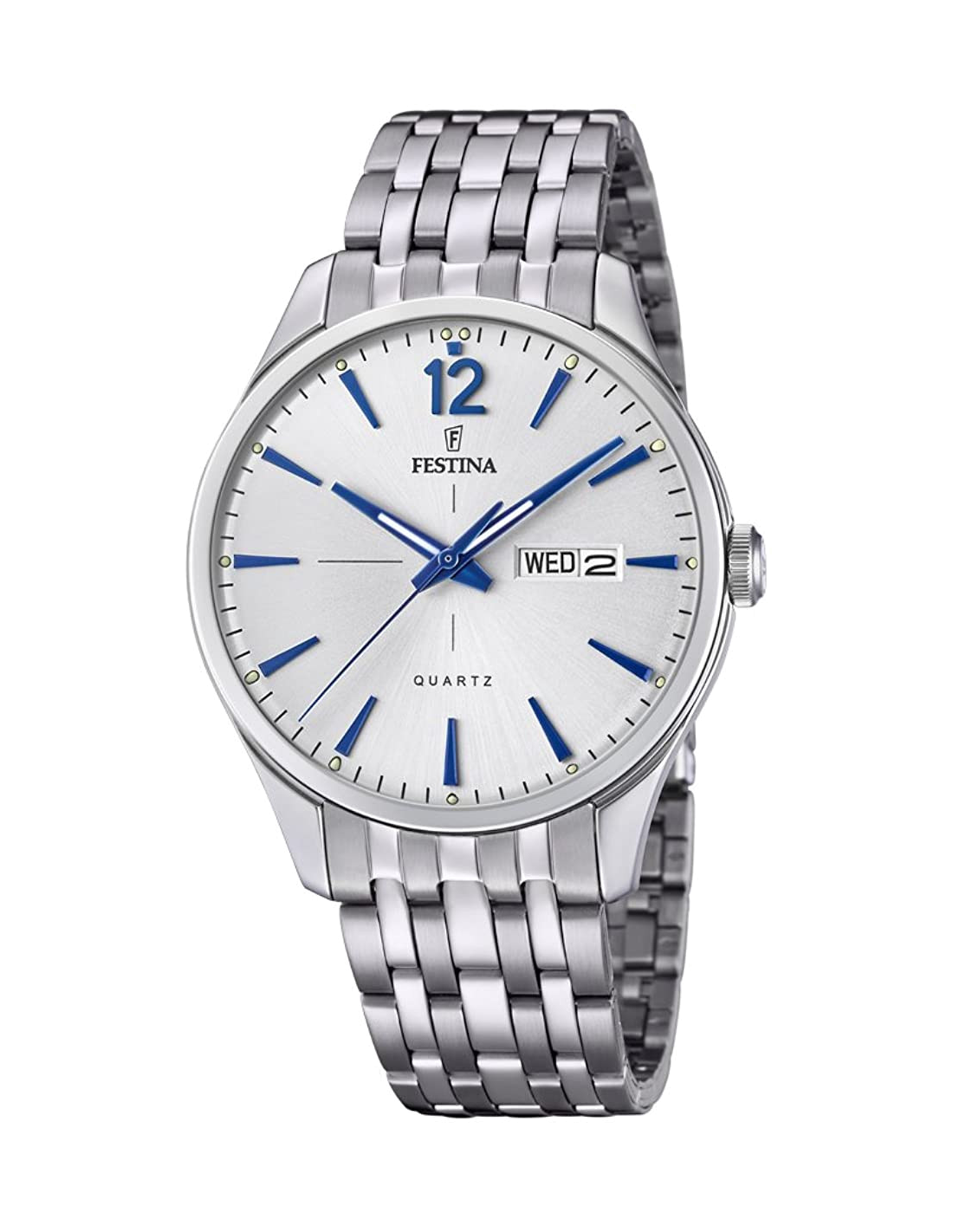 Montre Festina F20204/1 avec Bracelet en Cuir Noir et Cadran Argenté à Petite Seconde