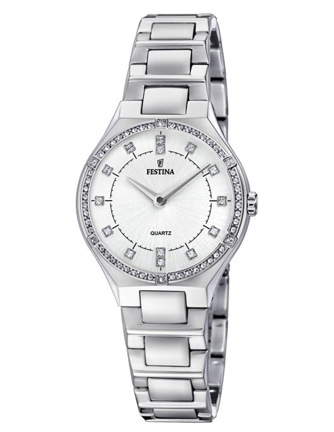 Montre Festina F20225/1 Slim en Acier Argenté avec Maille Milanaise