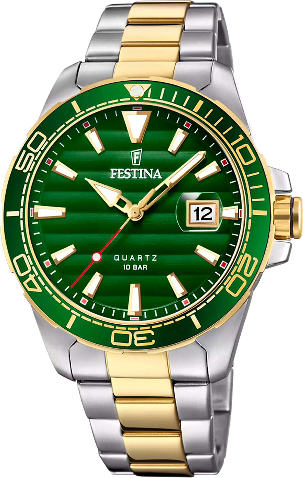 Montre Festina F20362/3 en Acier Bicolore avec Cadran Vert