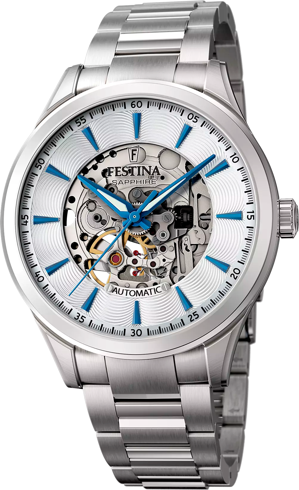 Montre Festina F20536/1 Skeleton Automatique en Acier Argenté