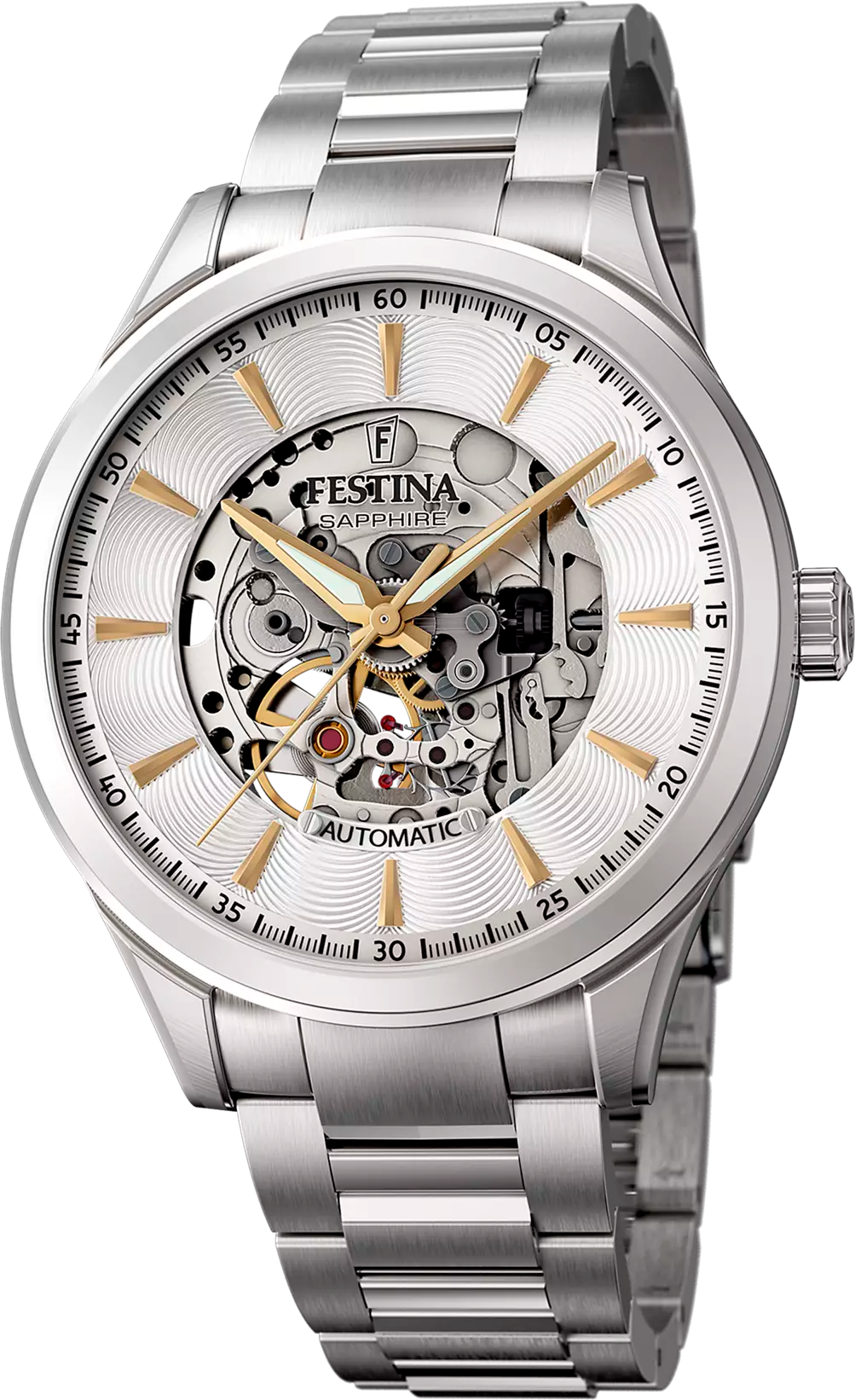 Montre Festina F20536/2 Skeleton Automatique Acier Argenté
