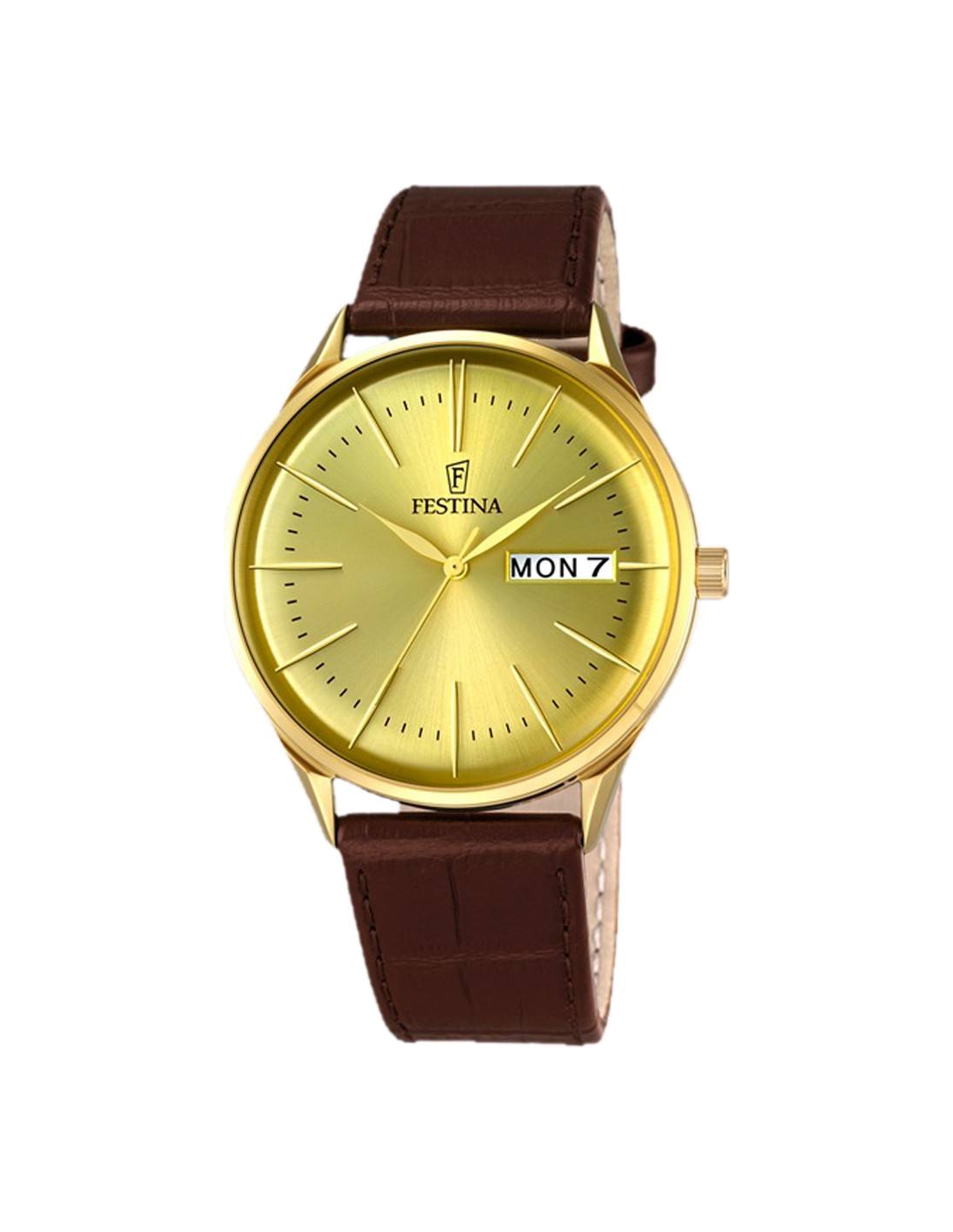 Montre Festina F6838/2 Multifonction Marron avec Bracelet Cuir