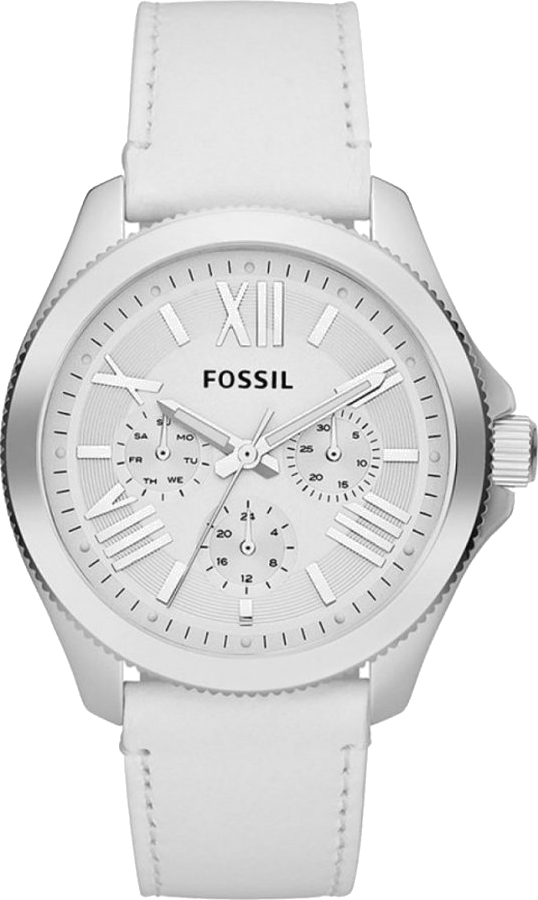 Montre Femme Fossil AM4484 Bracelet Cuir Blanc