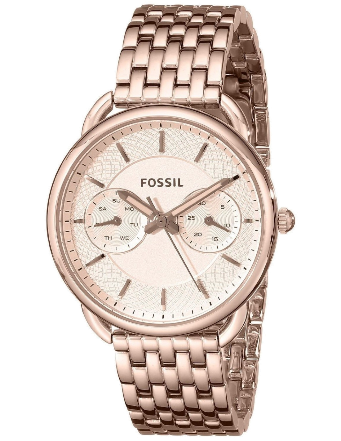 Montre Femme Fossil Tailor ES3713 Maillons fins couleur or rose et finition polie
