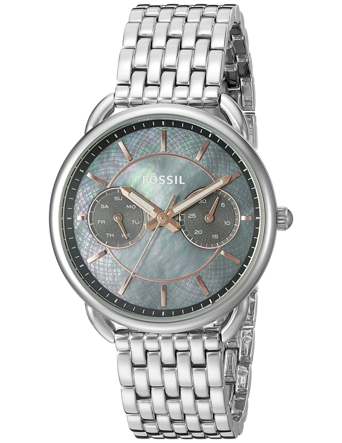Montre femme Fossil ES3911 Cadran nacre gris index et aiguilles or rose