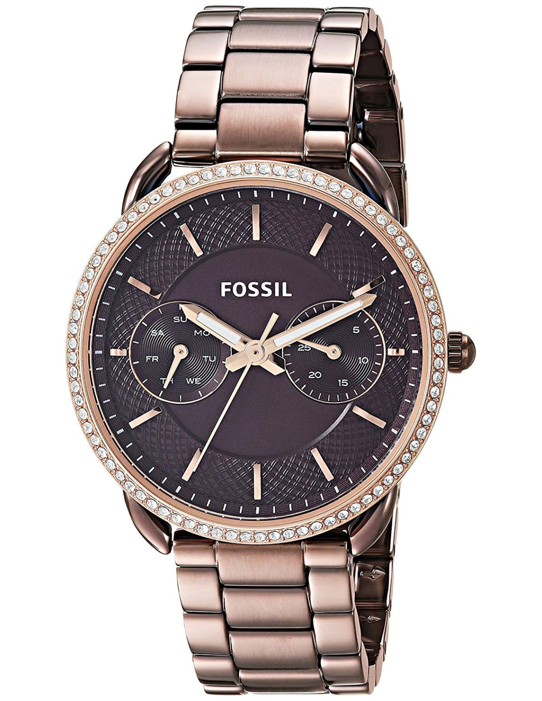 Montre Fossil ES4258 en Acier Inoxydable Brun et Brillants