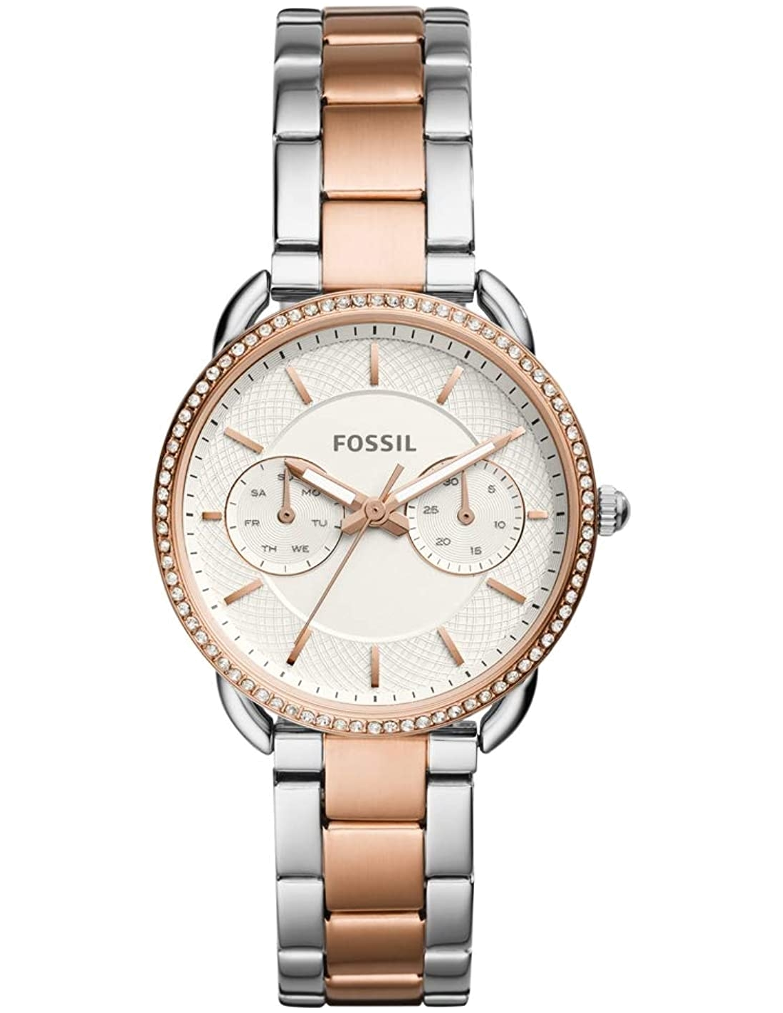 Montre Femme Fossil Tailor ES4396 bicolore en acier inoxydable or rose et argent