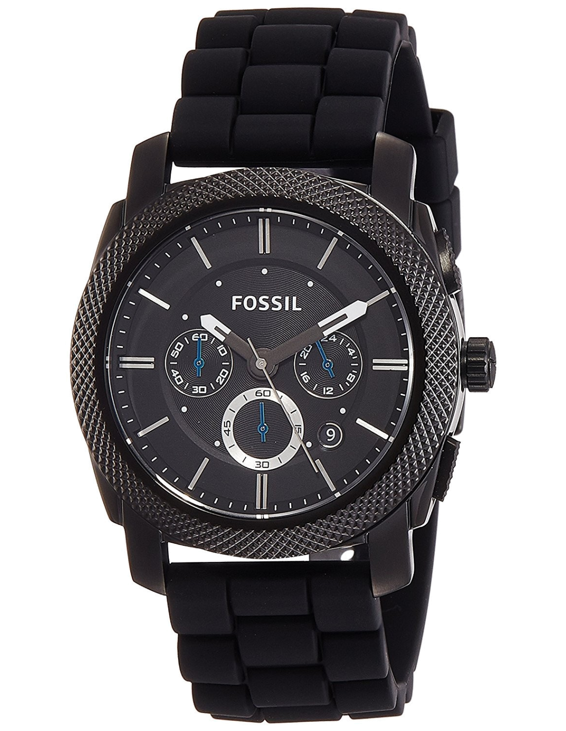 Montre Homme Fossil FS4487 Bracelet Noir en Silicone