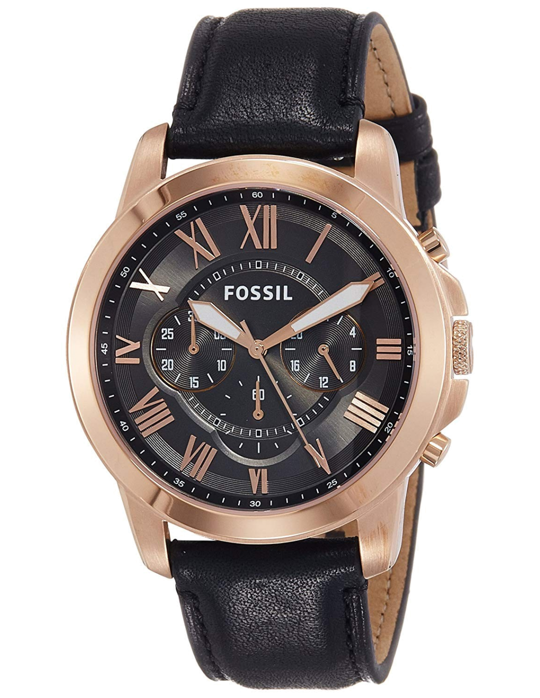 Montre Homme Fossil FS5085 Bracelet en Cuir Noir