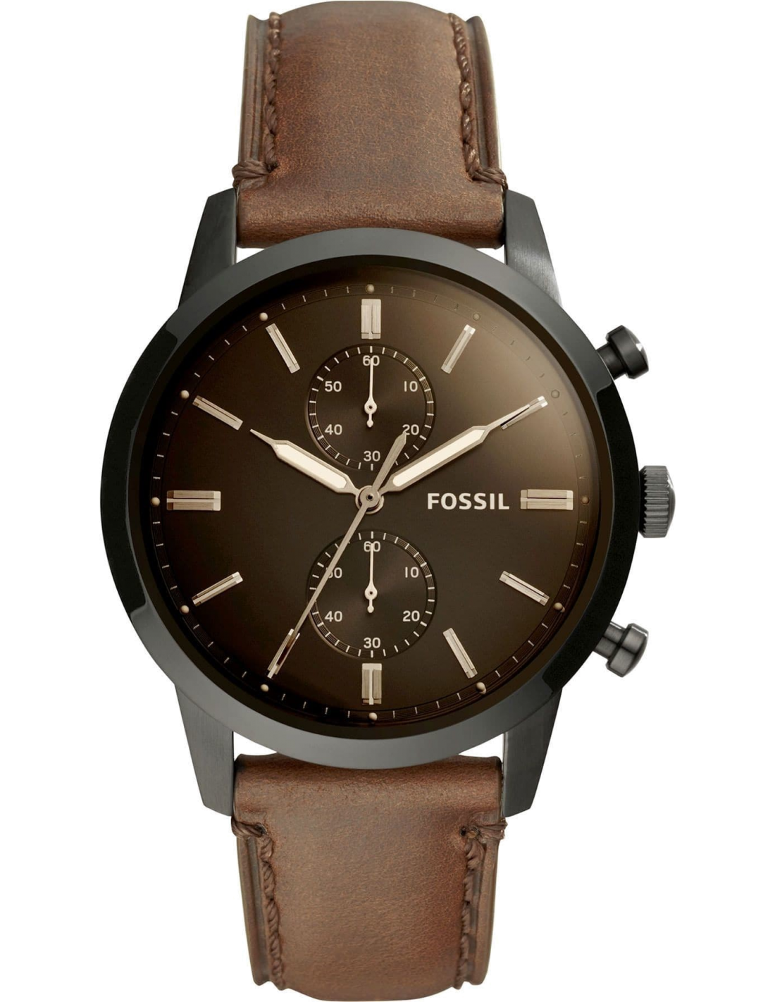 Montre Homme Fossil FS5437 Townsman Bracelet Cuir Marron