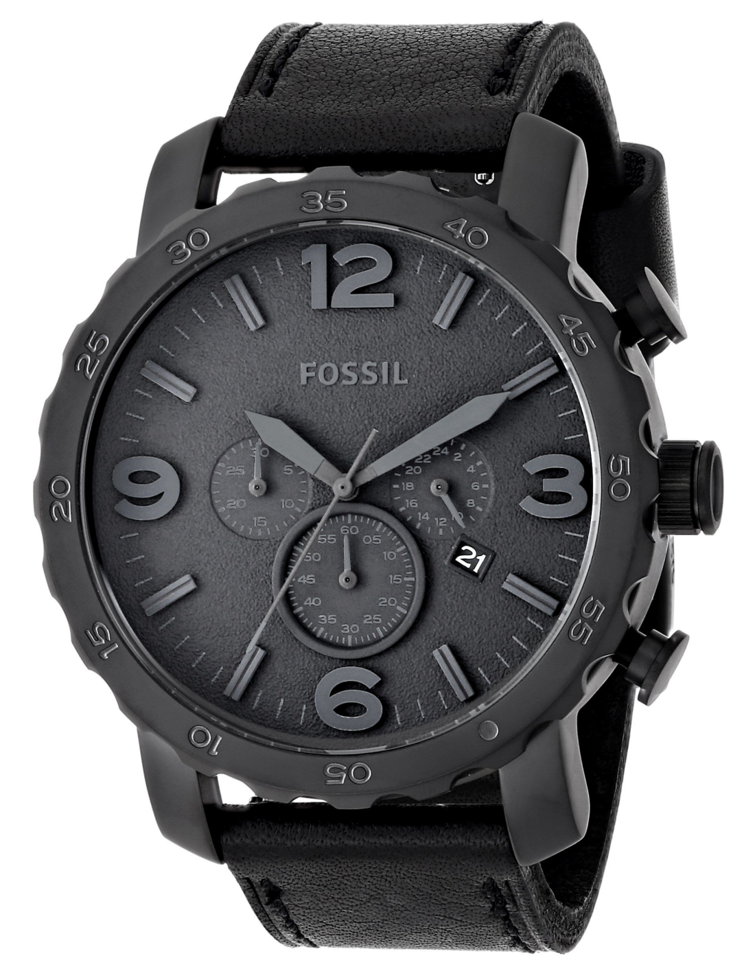 Montre Homme Fossil Nate JR1354 Chronomètre gun metal noir