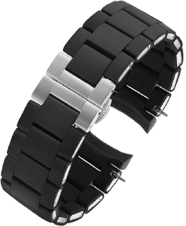 Bracelet silicone noir 20 mm Gasmann pour montre Emporio Armani AR5889