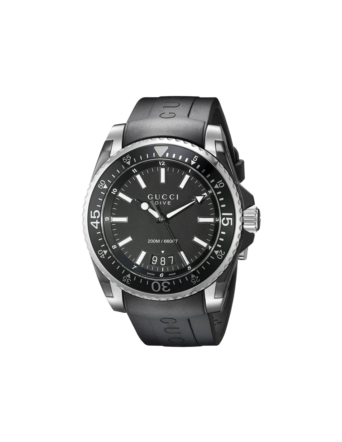 Montre Homme Gucci Dive YA136204 Bracelet en caoutchouc noir