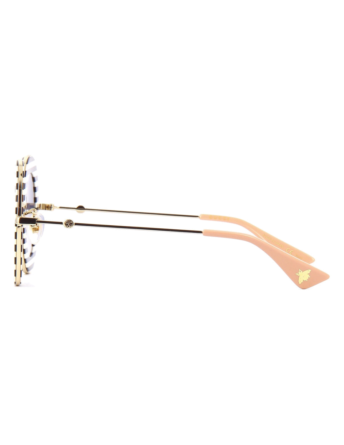 Lunettes de soleil Gucci Band GG0113S-008 Rayés noires et blanches vue 3