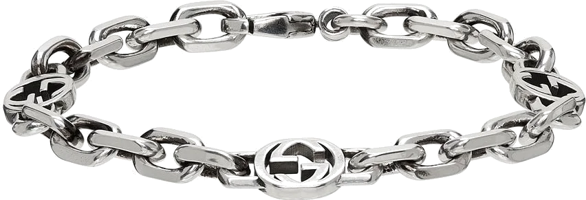 Bracelet Gucci en argent à chaîne et ferrure à logo GG