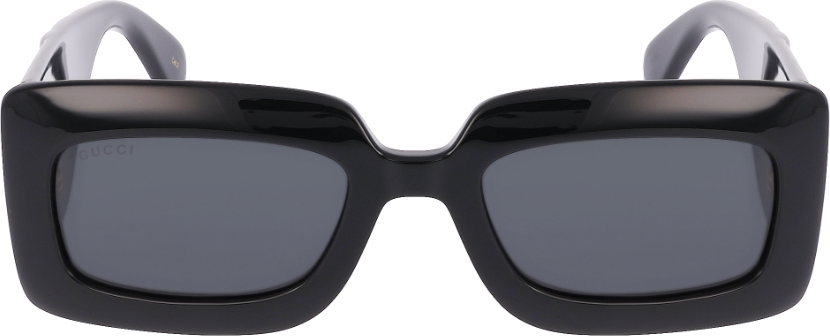 Lunettes de soleil Gucci Seasonal Icon GG0811S 001 rectangulaires en acétate noir vue 2