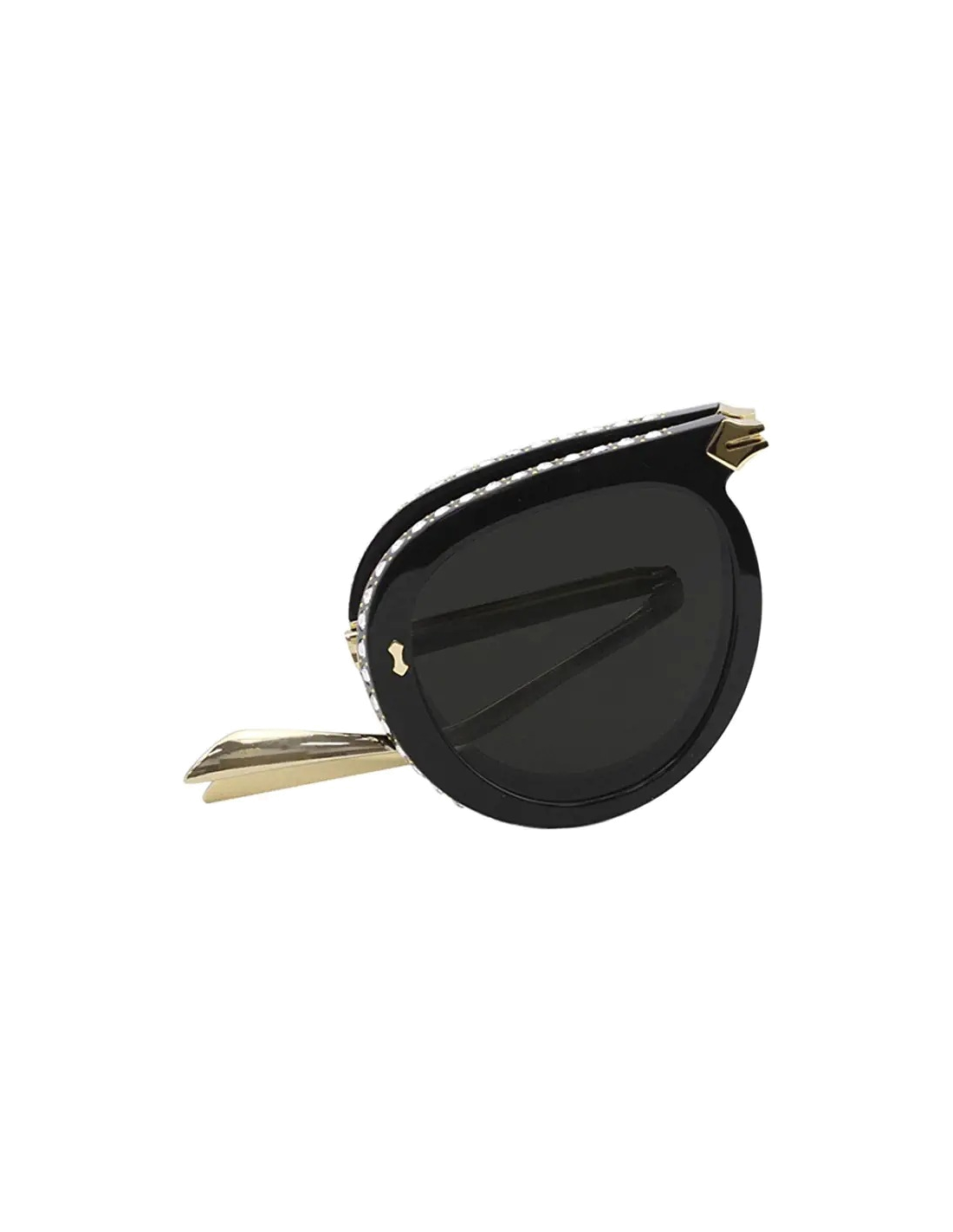 Lunettes de soleil Gucci GG0307S 001 Noir Femme à monture pilote ornée de brillants vue 3