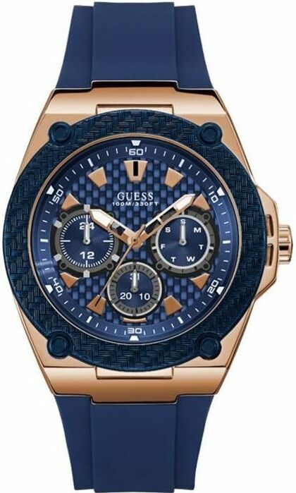 Montre Homme Guess Legacy W1049G2 Chronomètre sport en silicone bleu