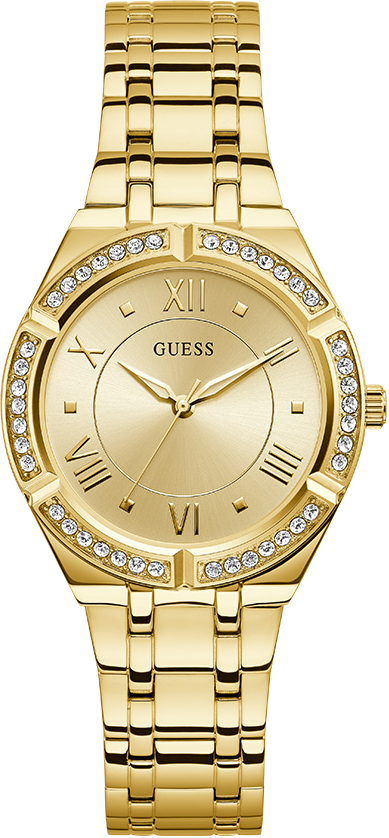 Montre Guess Cosmo GW0033L2 bracelet acier doré boitier orné de strass