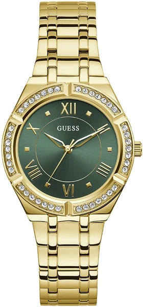 Montre Femme Guess Cosmo GW0033L8 bracelet acier doré cadran vert