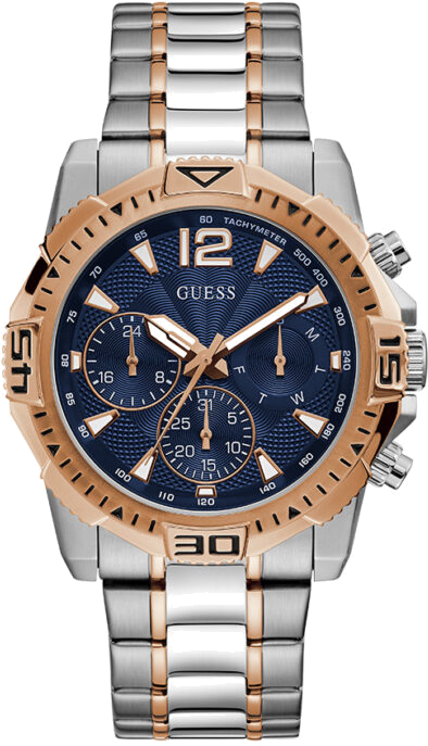 Montre Guess Commander GW0056G5 Cadran bleu multifonction bracelet en acier