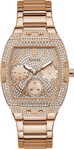 Montre Femme Guess Raven GW0104L3 bracelet acier or rose boitier orné de strass