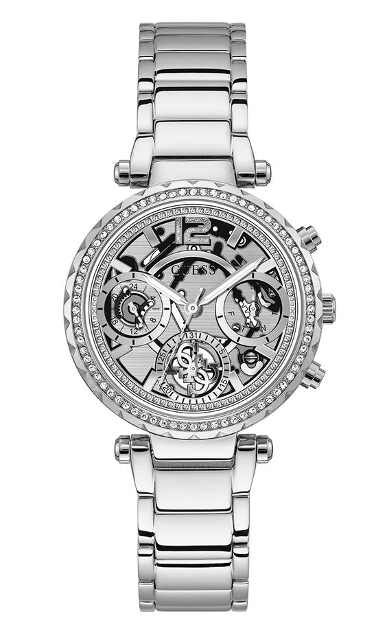 Montre Femme Guess Solstice GW0403L1 Acier Argent Cadran Squelette