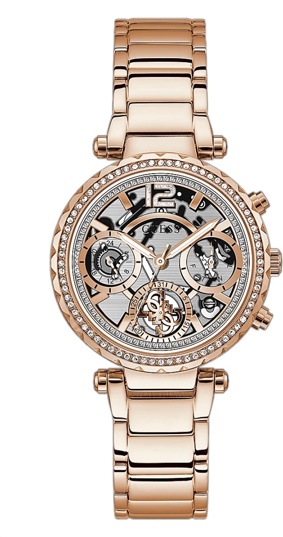 Montre Femme Guess GW0403L3 Squelette Acier Rose Gold 37 mm