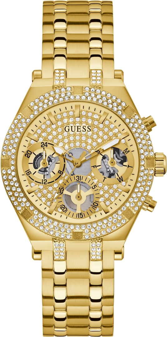 Montre Guess GW0440L2 Heiress doré jaune cadran squelette multifonction