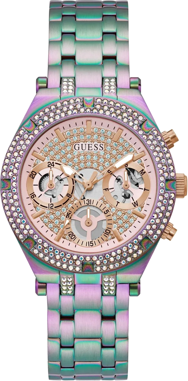 Montre Guess GW0440L3 Heiress Rainbow bracelet acier violet multicolore