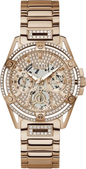 Montre femme Guess Queen GW0464L3 en acier or rose cadran orné de cristaux