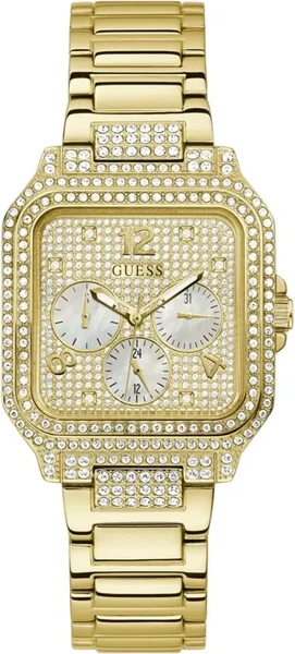 Montre Femme Guess Deco GW0472L2 bracelet acier doré cadran multifonction orné de strass