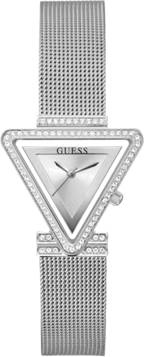 Montre Femme Guess Fame GW0508L1 Boîtier Triangle Doré et Bracelet Argent