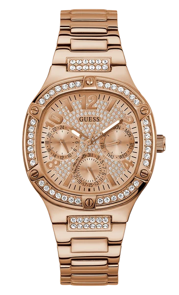 Montre Femme Guess Duchess GW0558L3 bracelet acier or rose boitier orné de strass