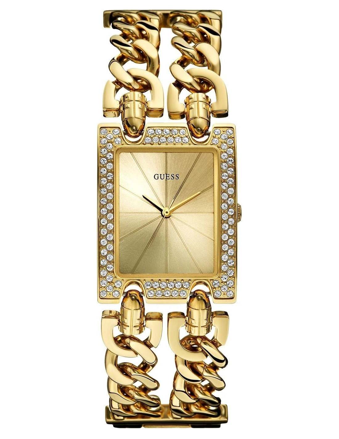 Montre Femme Guess Heavy Metal W0072L1 bracelet chaine doré jaune